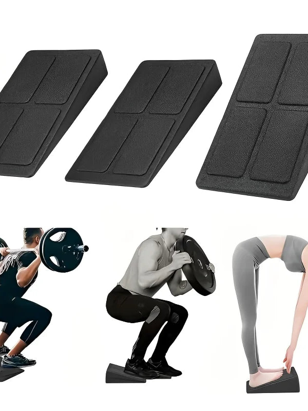 3Pcs Adjustable Yoga Slant Wedge Blocks – Non-Slip Squat & Calf Stretcher Set for Strength, Balance, and Rehabilitation
