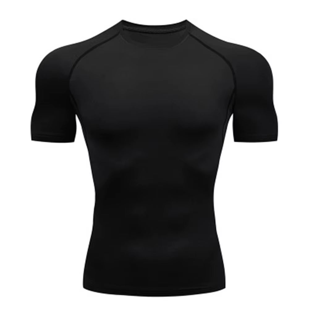 Compression Shirt Summer Men'S T-Shirt White Short Sleeve Breathable Quick Dry Fitness Top Sports Long Sleeve Compression Shirt