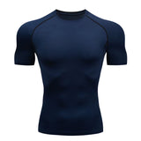 Compression Shirt Summer Men'S T-Shirt White Short Sleeve Breathable Quick Dry Fitness Top Sports Long Sleeve Compression Shirt