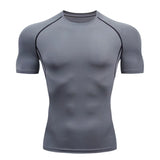 Compression Shirt Summer Men'S T-Shirt White Short Sleeve Breathable Quick Dry Fitness Top Sports Long Sleeve Compression Shirt