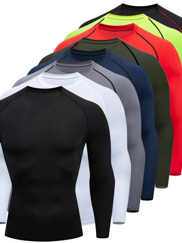 Men'S Long Sleeves T-Shirt Fitness Sportswear Spring Autumn Athletic Quick Dry T-Shirt Gym Running Sports Outdoor Tops for Men