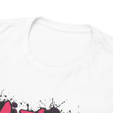 Close up view of Action Transforms Vision Into Reality white shirt 