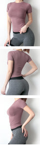Women Yoga Top Seamless Sport T Shirts Fitness Clothes Short Sleeve Yoga Shirt Gym Top Running Active Wear Sport Top Femme