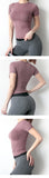 Women Yoga Top Seamless Sport T Shirts Fitness Clothes Short Sleeve Yoga Shirt Gym Top Running Active Wear Sport Top Femme