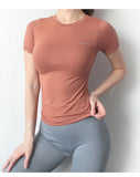 Women Yoga Top Seamless Sport T Shirts Fitness Clothes Short Sleeve Yoga Shirt Gym Top Running Active Wear Sport Top Femme