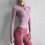 2025 Long Sleeve Sports Jacket Women Zip Fitness Yoga Shirt Winter Warm Gym Top Activewear Running Coats Workout Clothes Woman