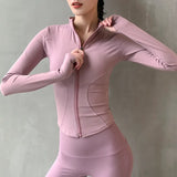 2025 Long Sleeve Sports Jacket Women Zip Fitness Yoga Shirt Winter Warm Gym Top Activewear Running Coats Workout Clothes Woman