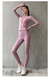 2025 Long Sleeve Sports Jacket Women Zip Fitness Yoga Shirt Winter Warm Gym Top Activewear Running Coats Workout Clothes Woman