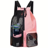 Sinodiving Portable Foldable Gym & Beach Backpack Travel Sports Drawstring Swim & Dive Bag