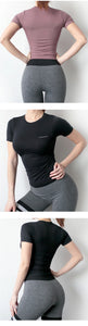Women Yoga Top Seamless Sport T Shirts Fitness Clothes Short Sleeve Yoga Shirt Gym Top Running Active Wear Sport Top Femme