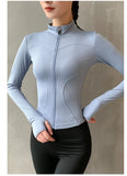 2025 Long Sleeve Sports Jacket Women Zip Fitness Yoga Shirt Winter Warm Gym Top Activewear Running Coats Workout Clothes Woman