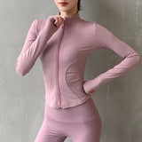 2025 Long Sleeve Sports Jacket Women Zip Fitness Yoga Shirt Winter Warm Gym Top Activewear Running Coats Workout Clothes Woman