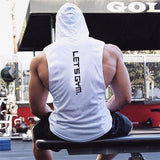Bodybuilding Fitness Hooded Waistcoat Loose Men's Training Hurdle I-Shaped Plus Size European Summer Vest