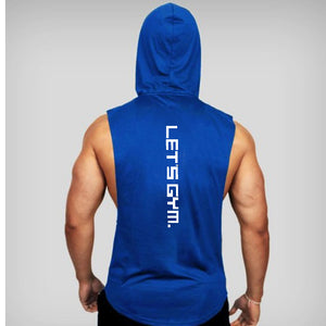 Bodybuilding Fitness Hooded Waistcoat Loose Men's Training Hurdle I-Shaped Plus Size European Summer Vest