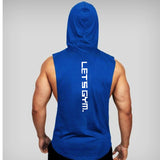 Bodybuilding Fitness Hooded Waistcoat Loose Men's Training Hurdle I-Shaped Plus Size European Summer Vest