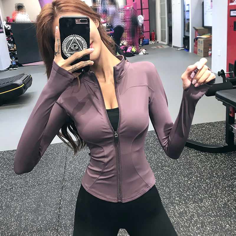 Women's Slim Looking Fancy Yoga Clothes Fitness Exercise Outwear