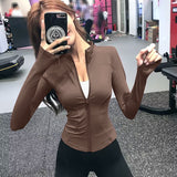 Women's Slim Looking Fancy Yoga Clothes Fitness Exercise Outwear