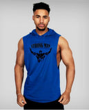 Bodybuilding Fitness Hooded Waistcoat Loose Men's Training Hurdle I-Shaped Plus Size European Summer Vest