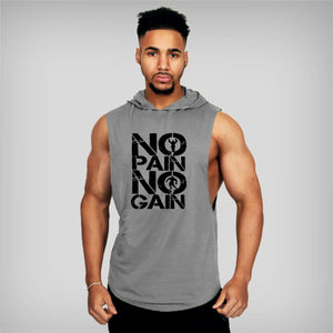 Bodybuilding Fitness Hooded Waistcoat Loose Men's Training Hurdle I-Shaped Plus Size European Summer Vest