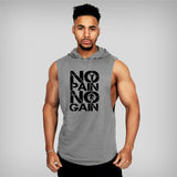 Bodybuilding Fitness Hooded Waistcoat Loose Men's Training Hurdle I-Shaped Plus Size European Summer Vest