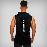 Bodybuilding Fitness Hooded Waistcoat Loose Men's Training Hurdle I-Shaped Plus Size European Summer Vest