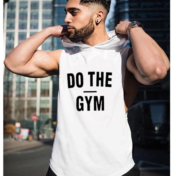 Bodybuilding Fitness Hooded Waistcoat Loose Men's Training Hurdle I-Shaped Plus Size European Summer Vest