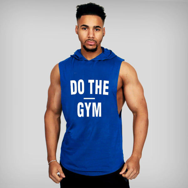 Bodybuilding Fitness Hooded Waistcoat Loose Men's Training Hurdle I-Shaped Plus Size European Summer Vest