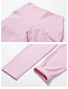 2PCS Long Sleeve Gym Set Women Yoga Clothes Quick-Drying Sportswear Running Leggings Workout Sports Crop Top Women