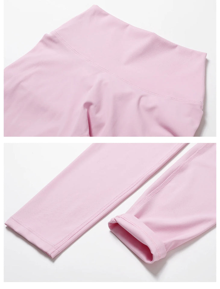 2PCS Long Sleeve Gym Set Women Yoga Clothes Quick-Drying Sportswear Running Leggings Workout Sports Crop Top Women