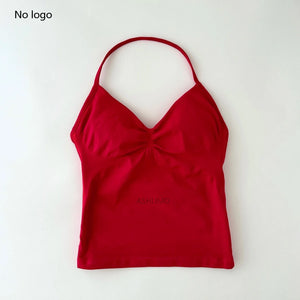 Impact Longline Strappy Gym Top Backless Gym Clothes Women Scrunch Built-in Bra With Removable Cups Yoga Tank Tops