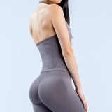 Impact Longline Strappy Gym Top Backless Gym Clothes Women Scrunch Built-in Bra With Removable Cups Yoga Tank Tops