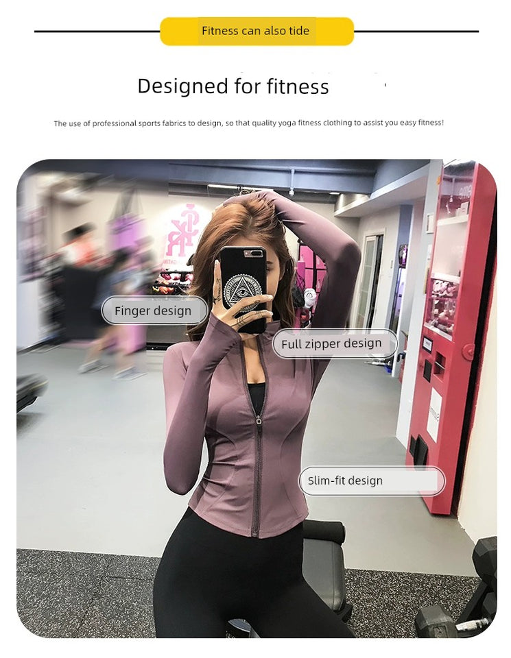 Women's Slim Looking Fancy Yoga Clothes Fitness Exercise Outwear