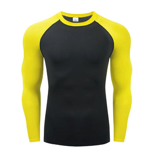 Mens Sport Compression Sweatshirt Gym Tight Running Tops for Fitness T-shirt Muscle Training Clothes Jogging Rashguard Dry Fit