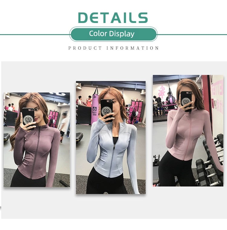 Women's Slim Looking Fancy Yoga Clothes Fitness Exercise Outwear