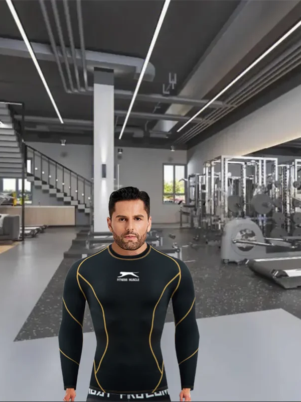 🔥 2026 Men’s Compression Workout Set – Thermal Long Sleeve Gym Shirt & Leggings | Sweat-Wicking Bodybuilding Fitness Suit