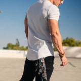 Men’s Sport Fitness T-Shirt – Short Sleeve Bodybuilding & Gym Training Tee | Lightweight Cotton Running Shirt for Summer