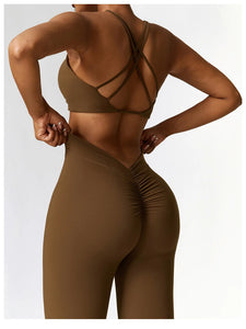 Yoga Set 2 Pieces Gym Set Workout Clothes for Women Seamless High Waist Leggings Sports Bra Suit Female Clothing Women Tracksuit