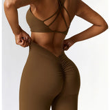 Yoga Set 2 Pieces Gym Set Workout Clothes for Women Seamless High Waist Leggings Sports Bra Suit Female Clothing Women Tracksuit