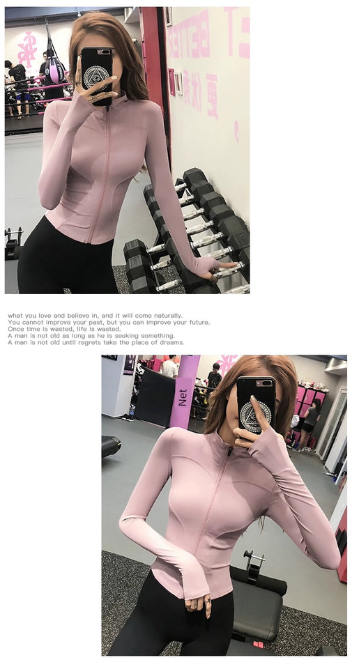 Women's Slim Looking Fancy Yoga Clothes Fitness Exercise Outwear