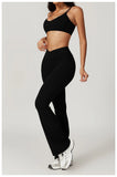 Women Sportswear Yoga Set 2PCS Sport Suit Gym Workout Clothes Short Sleeve Gym Crop Top High Waist Leggings Fitness Sports Wear