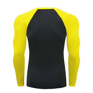 Mens Sport Compression Sweatshirt Gym Tight Running Tops for Fitness T-shirt Muscle Training Clothes Jogging Rashguard Dry Fit