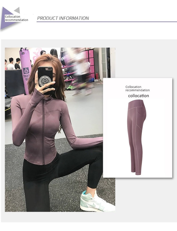 Women's Slim Looking Fancy Yoga Clothes Fitness Exercise Outwear