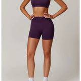 Women’s Seamless Halter Neck Yoga Set – 2-Piece Sports Bra & Shorts Outfit | Beauty Back Fitness Crop Top & Stretch Workout Shorts for Running, Gym & Yoga