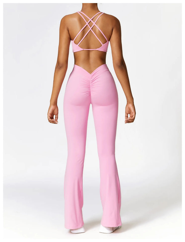 Yoga Set 2 Pieces Gym Set Workout Clothes for Women Seamless High Waist Leggings Sports Bra Suit Female Clothing Women Tracksuit
