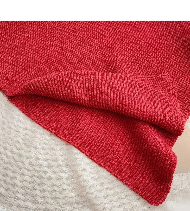 2025 Autumn Winter Women Fashion Irregular Loose Knit Sweater Vintage High Neck Long Sleeve Female Pullovers Chic Tops