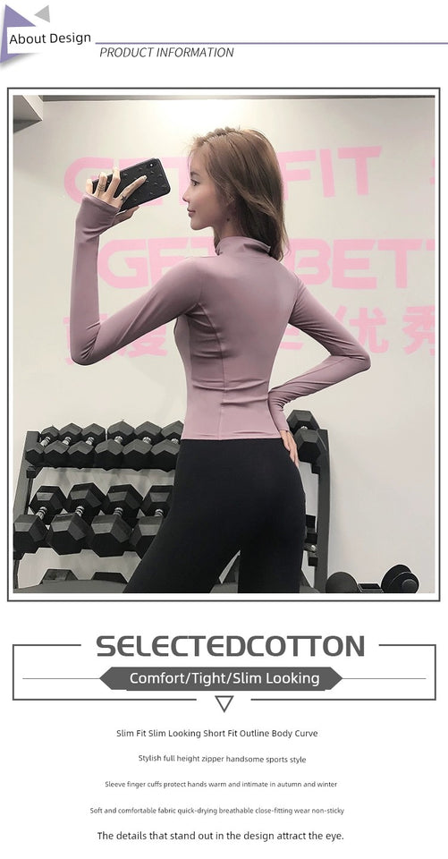 Women's Slim Looking Fancy Yoga Clothes Fitness Exercise Outwear