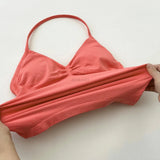 Impact Longline Strappy Gym Top Backless Gym Clothes Women Scrunch Built-in Bra With Removable Cups Yoga Tank Tops