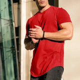 Men’s Sport Fitness T-Shirt – Short Sleeve Bodybuilding & Gym Training Tee | Lightweight Cotton Running Shirt for Summer