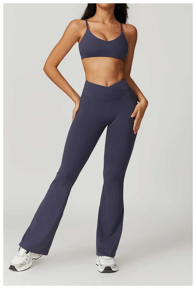 Women Sportswear Yoga Set 2PCS Sport Suit Gym Workout Clothes Short Sleeve Gym Crop Top High Waist Leggings Fitness Sports Wear