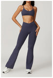 Women Sportswear Yoga Set 2PCS Sport Suit Gym Workout Clothes Short Sleeve Gym Crop Top High Waist Leggings Fitness Sports Wear